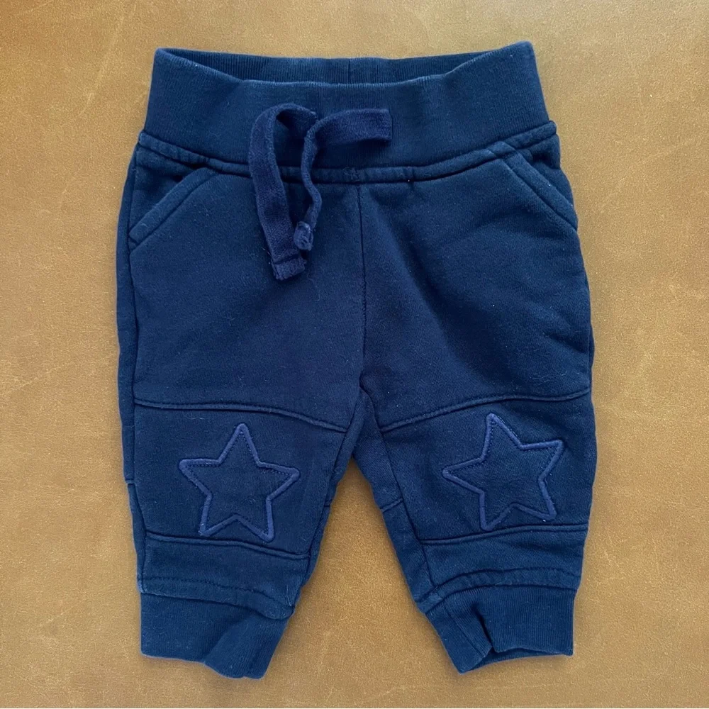 GAP Baby Navy Star Moto Cotton Joggers, 3-6mo